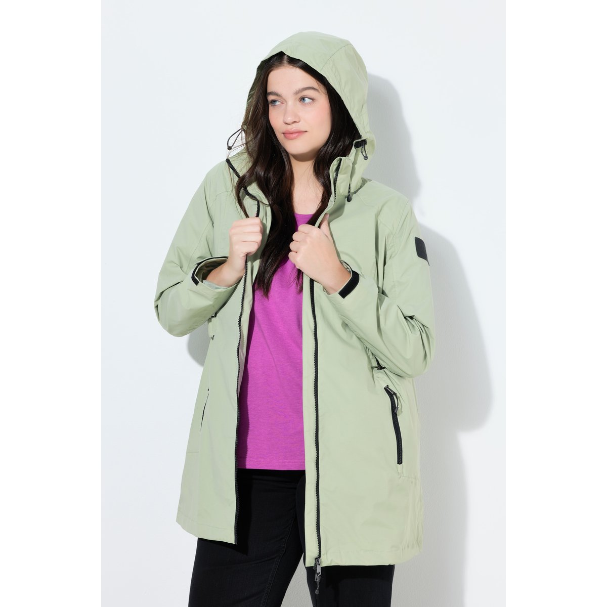 Veste technique HYPRAR à capuche sauge clair, ULLA POPKEN