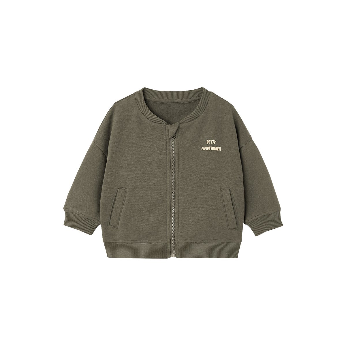 Gilet zippé kaki, VERTBAUDET