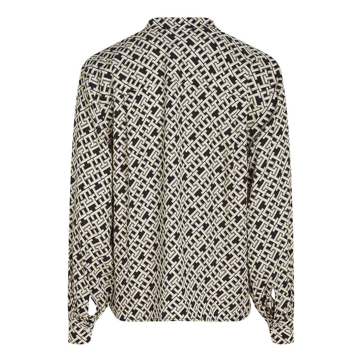 Blouse imprimée à manches longues imprimé noir, TOMMY HILFIGER