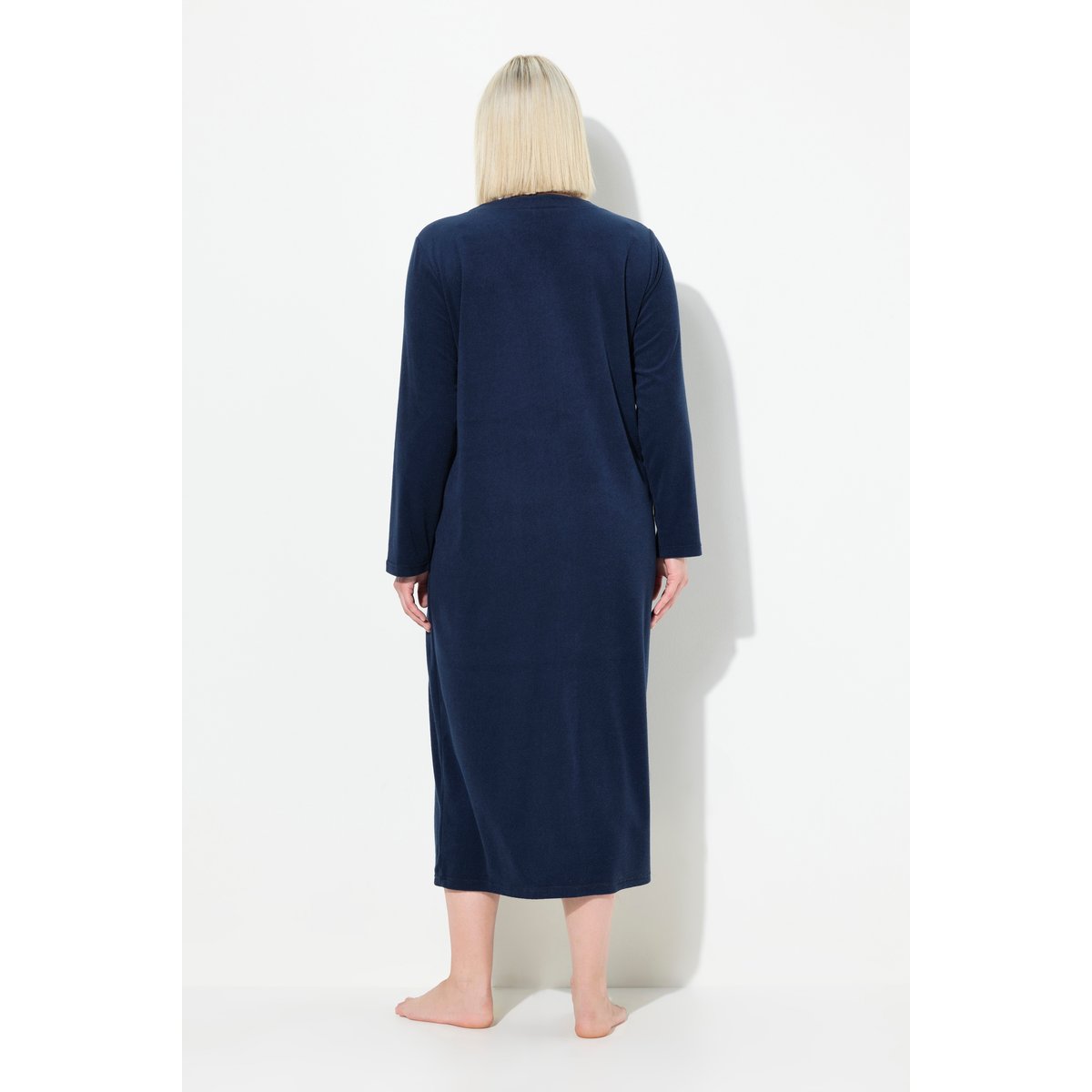 Peignoir en tissu éponge bleu nuit, ULLA POPKEN