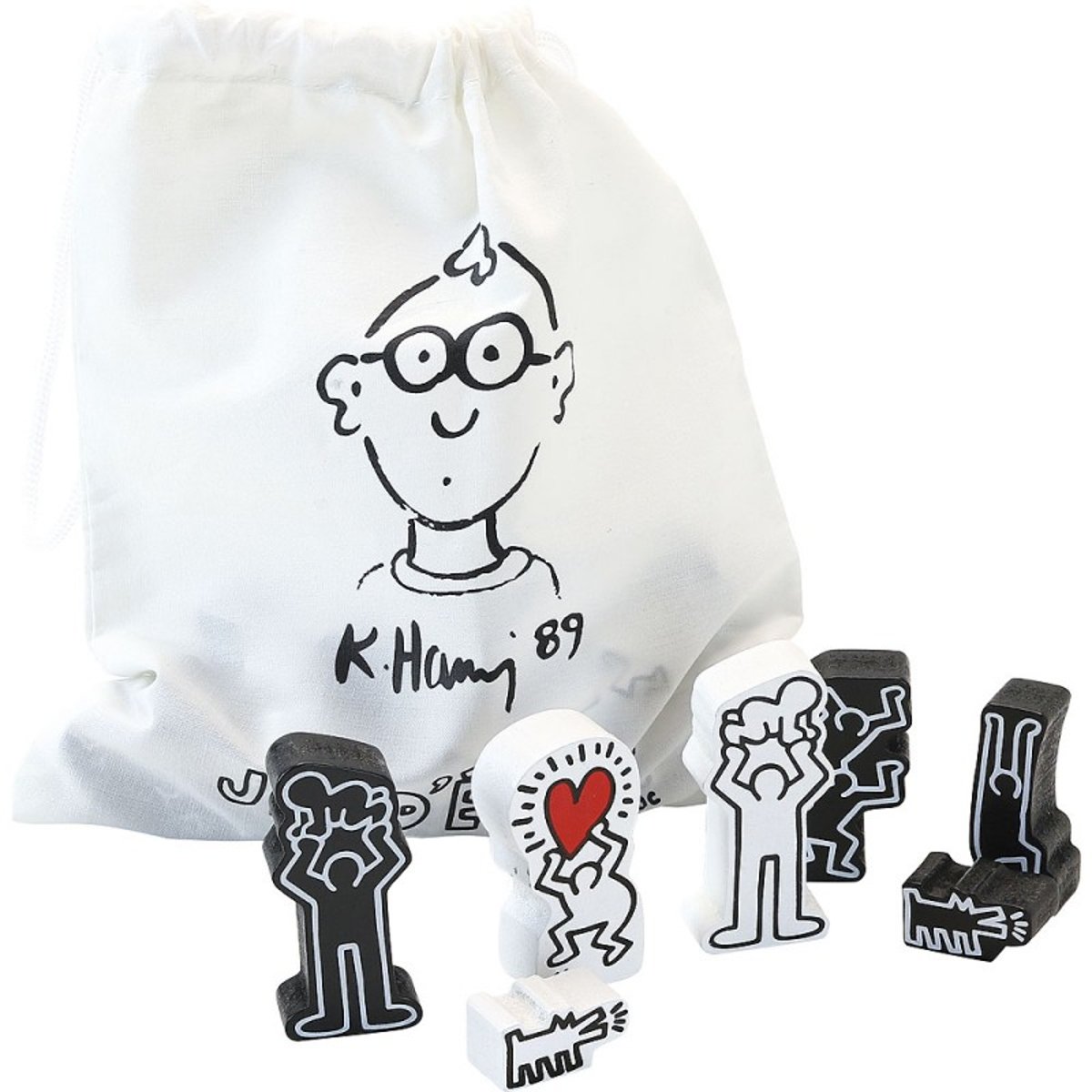 Jeu d'échecs Keith Haring noir/blanc, VILAC