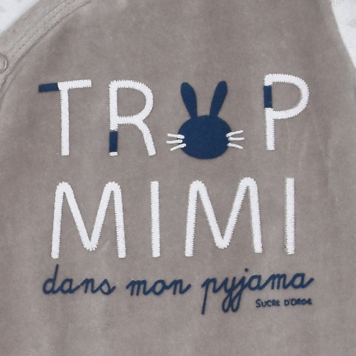 Dors bien irwin velours rase ouverture devant naissance gris, SUCRE D'ORGE