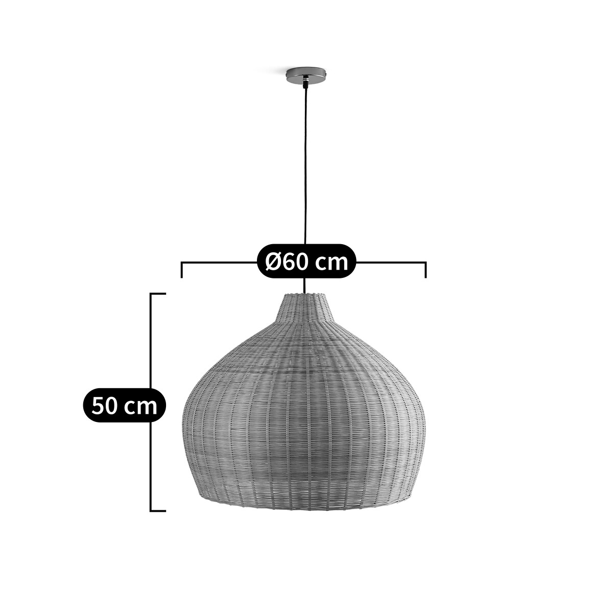 Suspension en bambou tressé Ø60 cm, Vani naturel, LA REDOUTE INTERIEURS