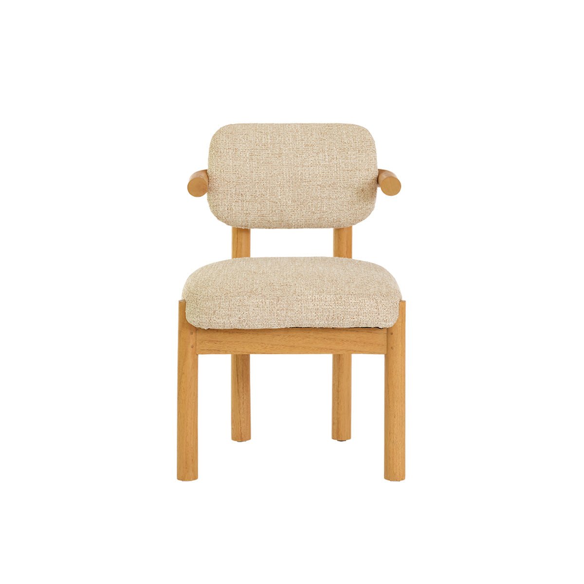 Chaise en mindi massif et tissu texturé NEO couleur unique, BERAH GETAH