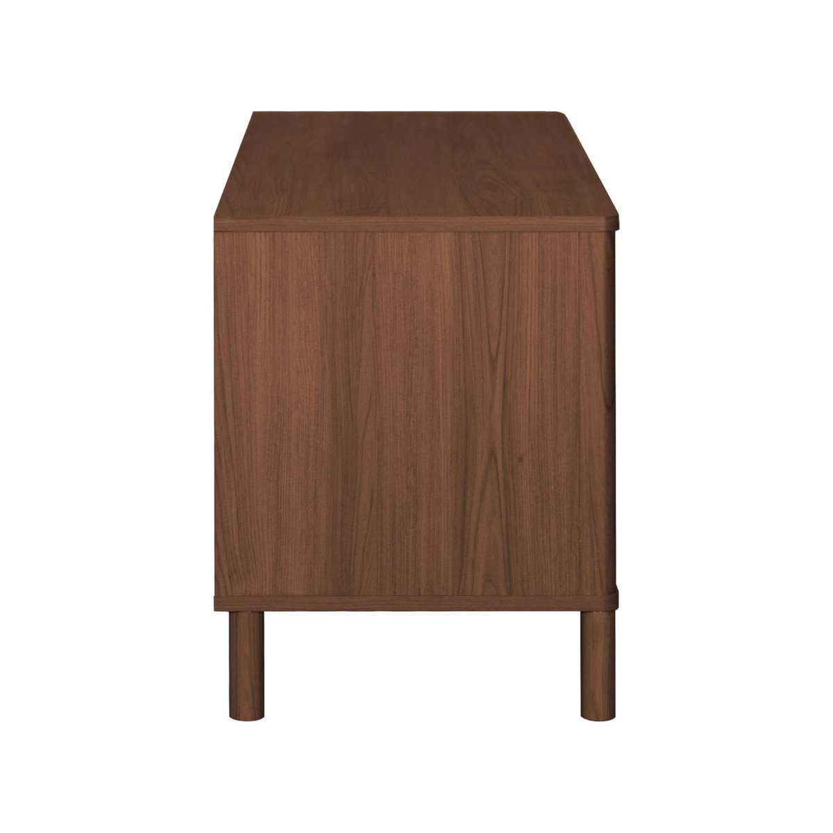Meuble TV vintage décor bois et cannage 2 portes 120cm ETTA noyer, SWEEEK
