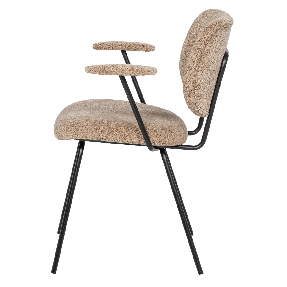 Lot de 2 chaises de salle à manger en chenille tissée BRINT sable, WOOOD