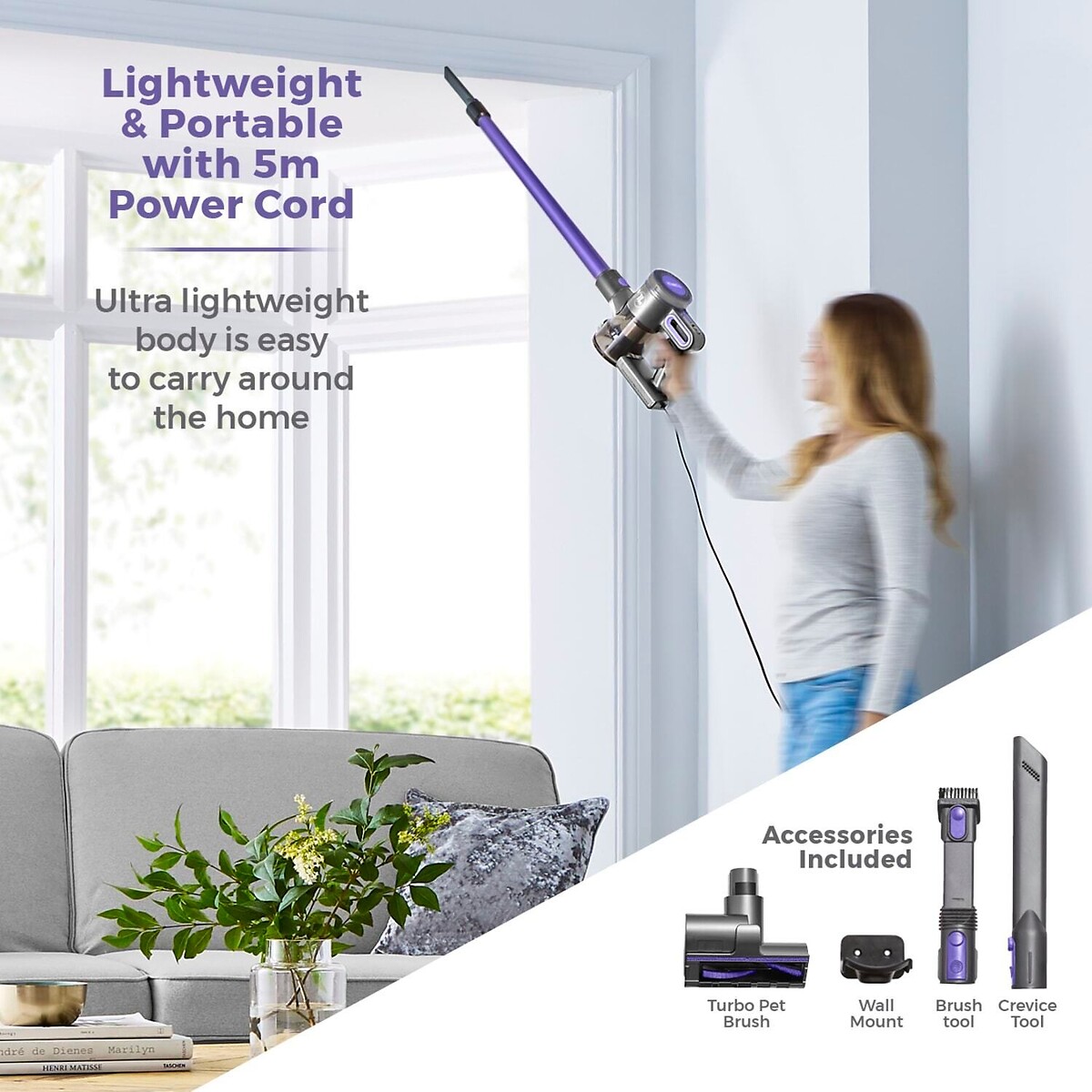 VL20 Pets Corded Stick Vacuum - T513006PETS blue, TOWER