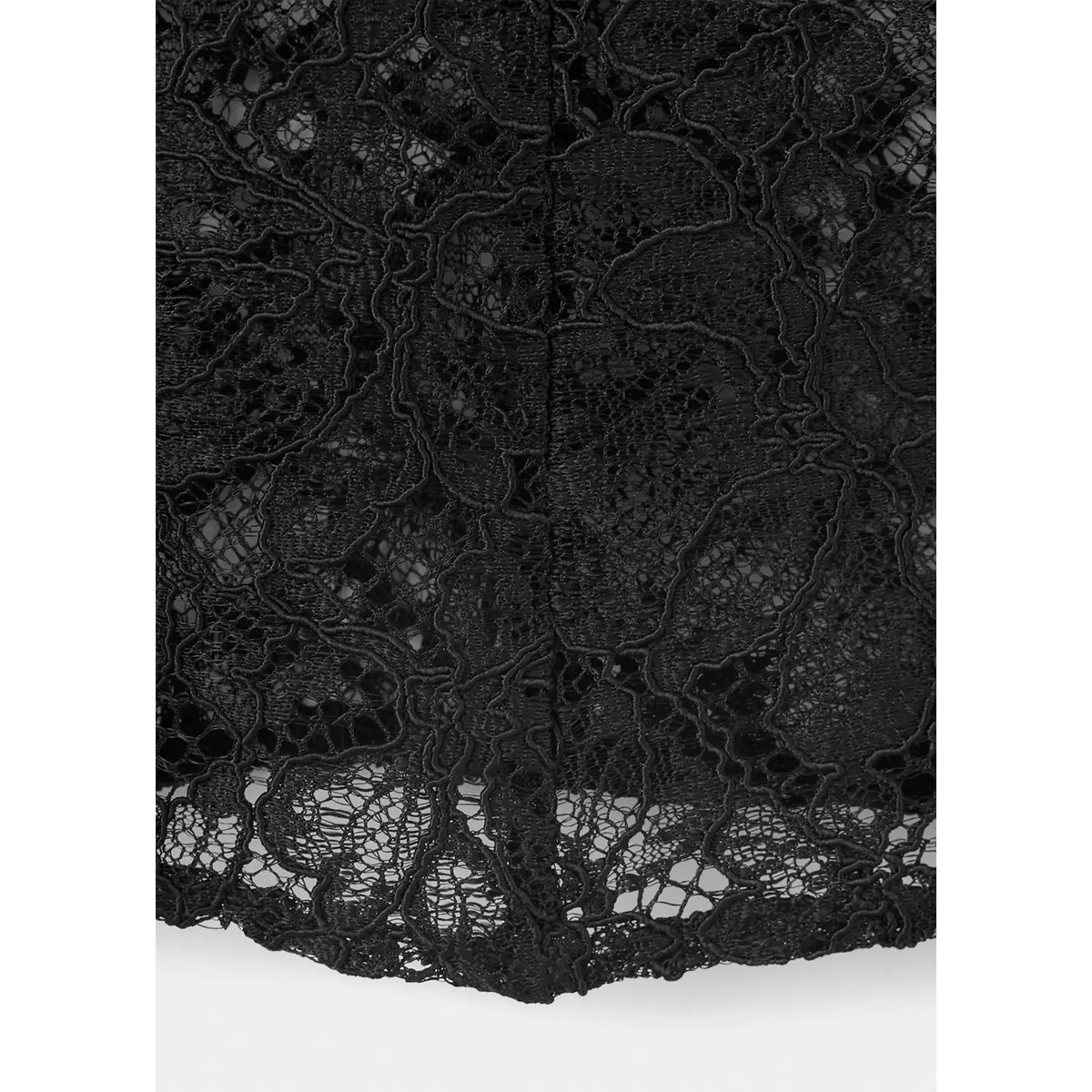 Blouse en dentelle à manches courtes noir, MANGO