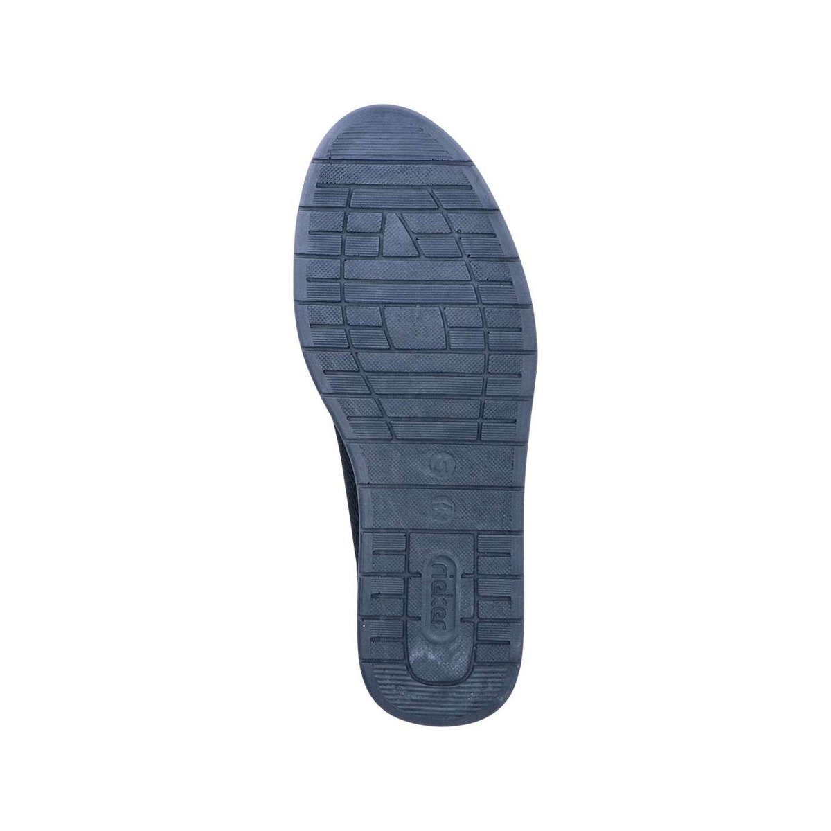 Baskets running bleu marine à talon plat avec des lacets élastiqués bleu foncé, RIEKER
