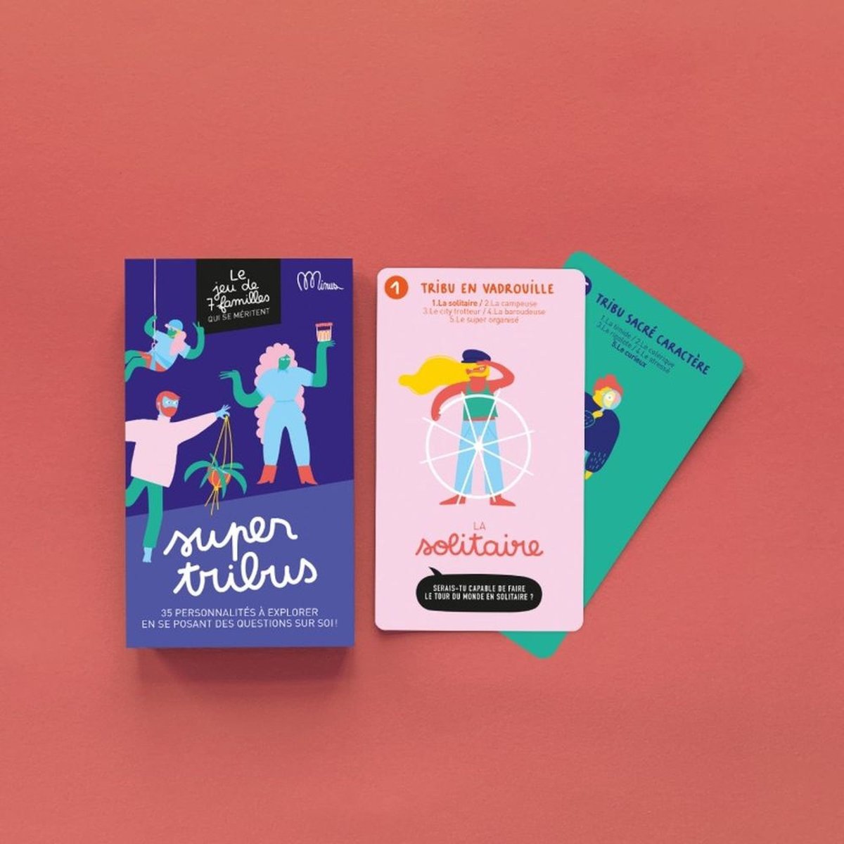 Jeu de 7 familles - Super tribus bleu marine, MINUS EDITIONS