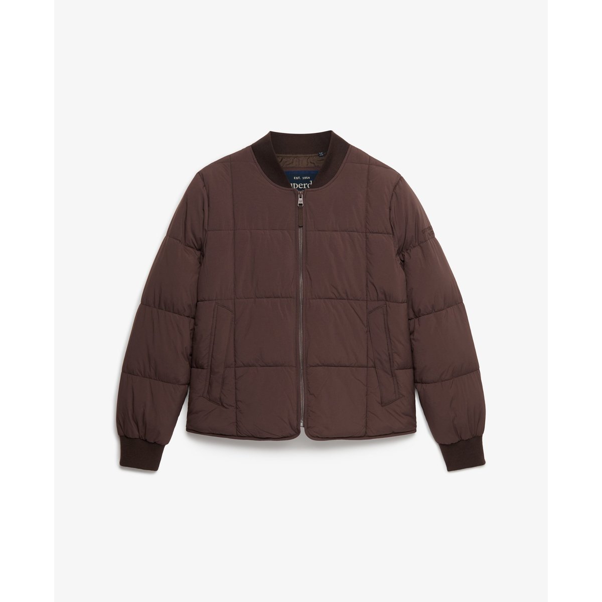 Veste Matelassée Large Box marron grain de café, SUPERDRY