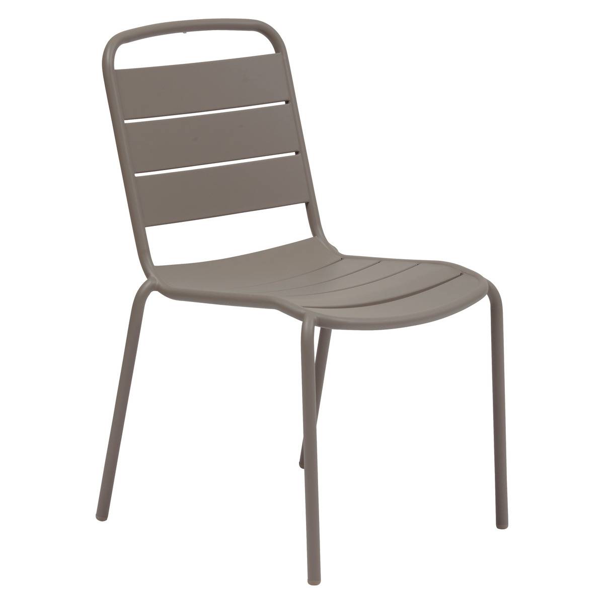 Chaise de jardin empilable en acier à lattes ALEGORIA cafe, HESPERIDE