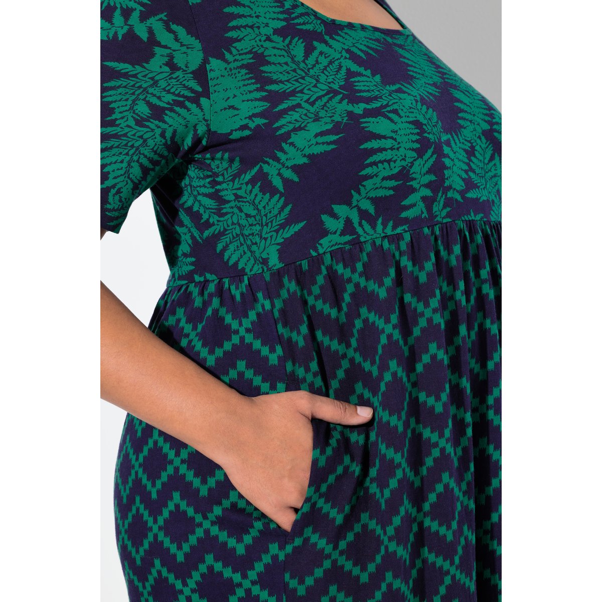 Robe en jersey maxi, coupe évasée trèfle, ULLA POPKEN