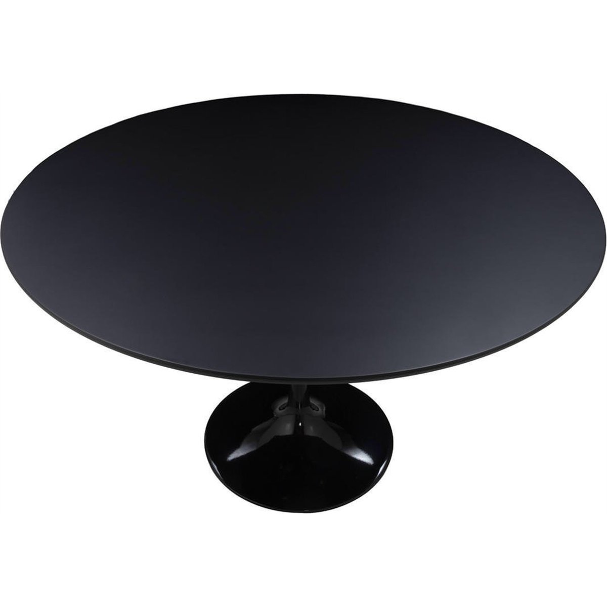 Table à manger ronde pied central aluminium noir, RECOLLECTION