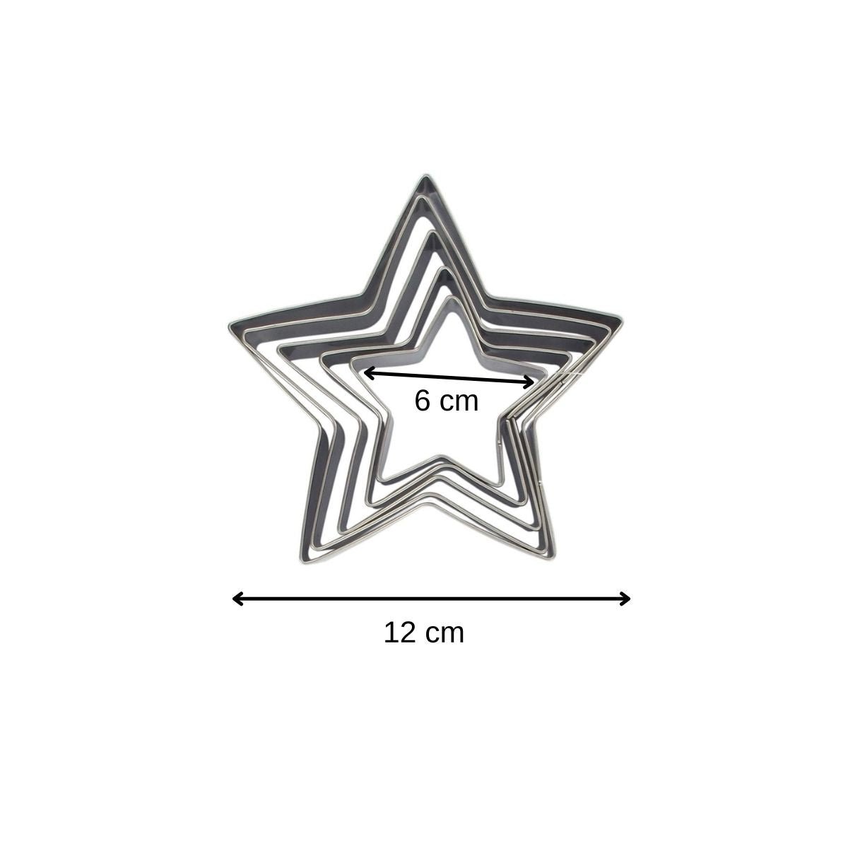 Lot de 5 emporte-pièces de Noël en forme d'étoile inox, ZENKER