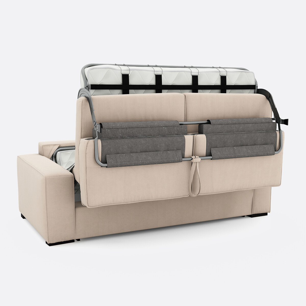 Divano-letto in velluto a coste sottili Premium HR, Cecilia ecru , LA REDOUTE INTERIEURS