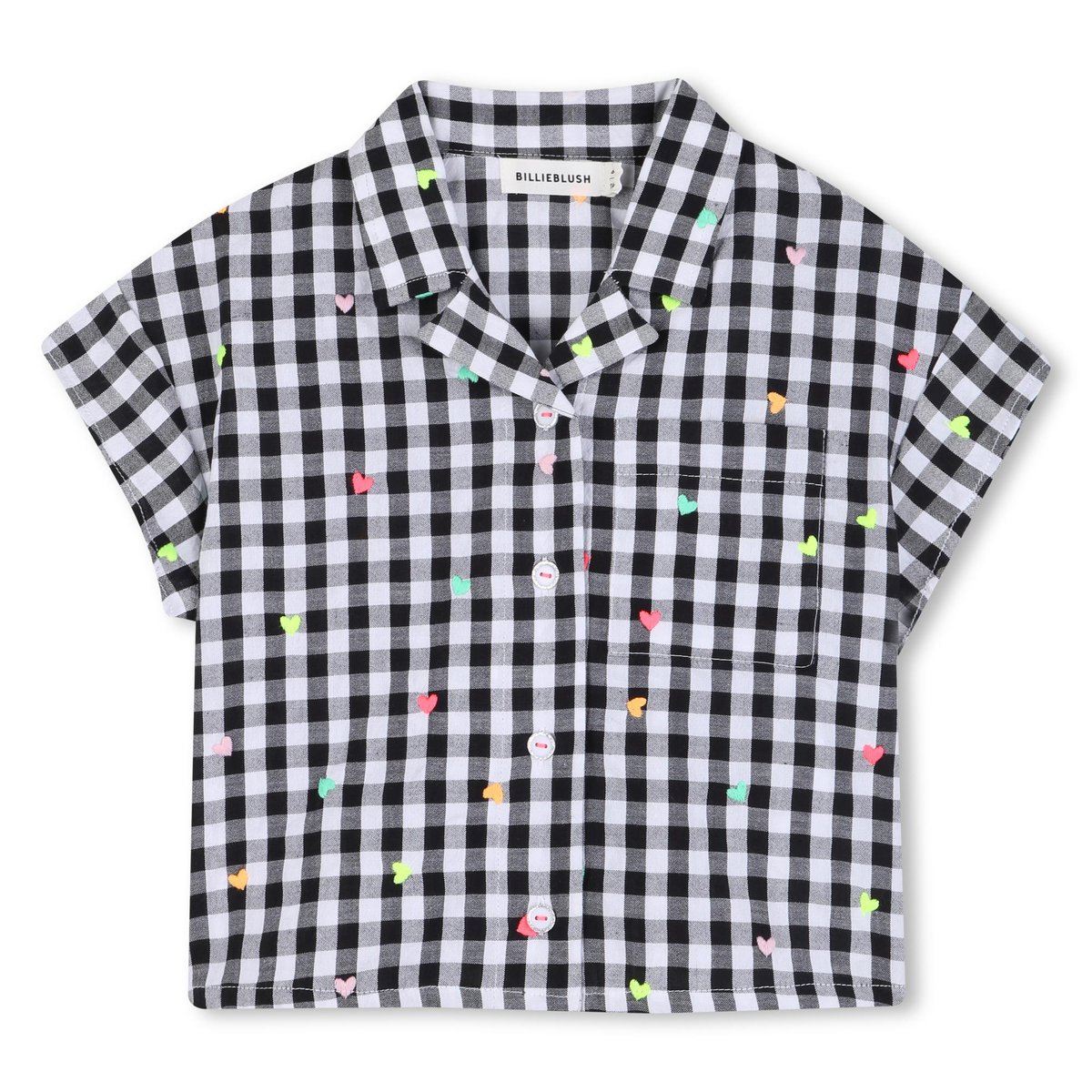 Chemise imprime vichy blanc noir, BILLIEBLUSH