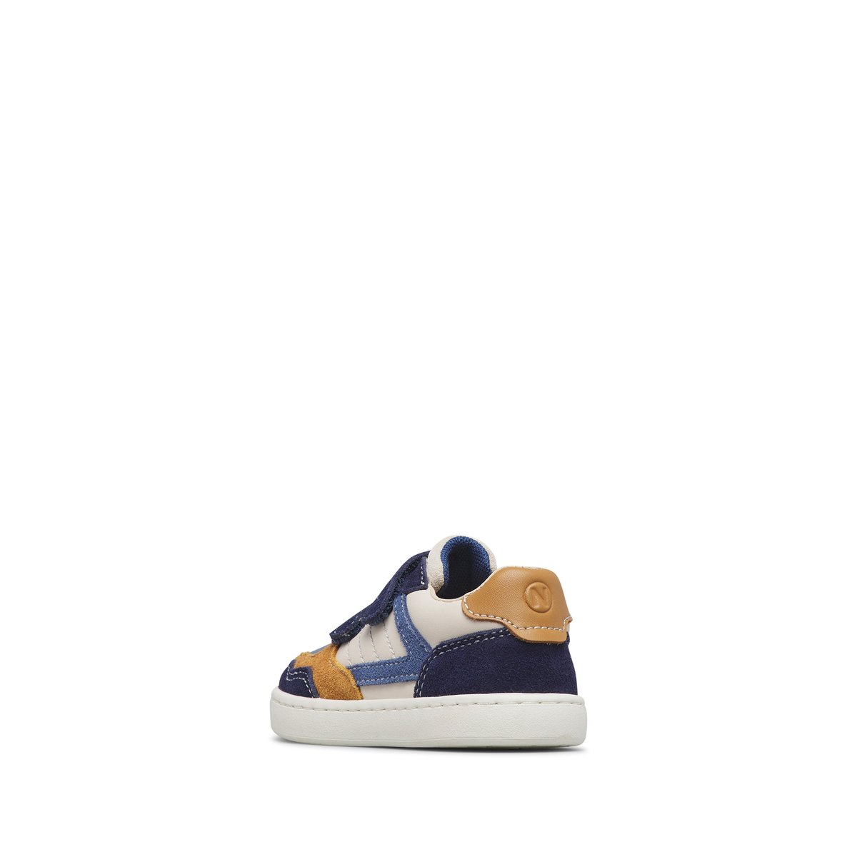 Baskets en cuir et suède BAREFOOT BIMKO VL. marine-blanc crème, NATURINO