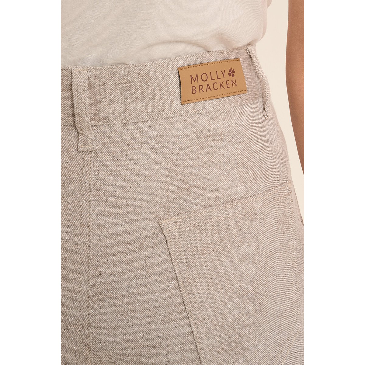 Mini short fluide beige, MOLLY BRACKEN