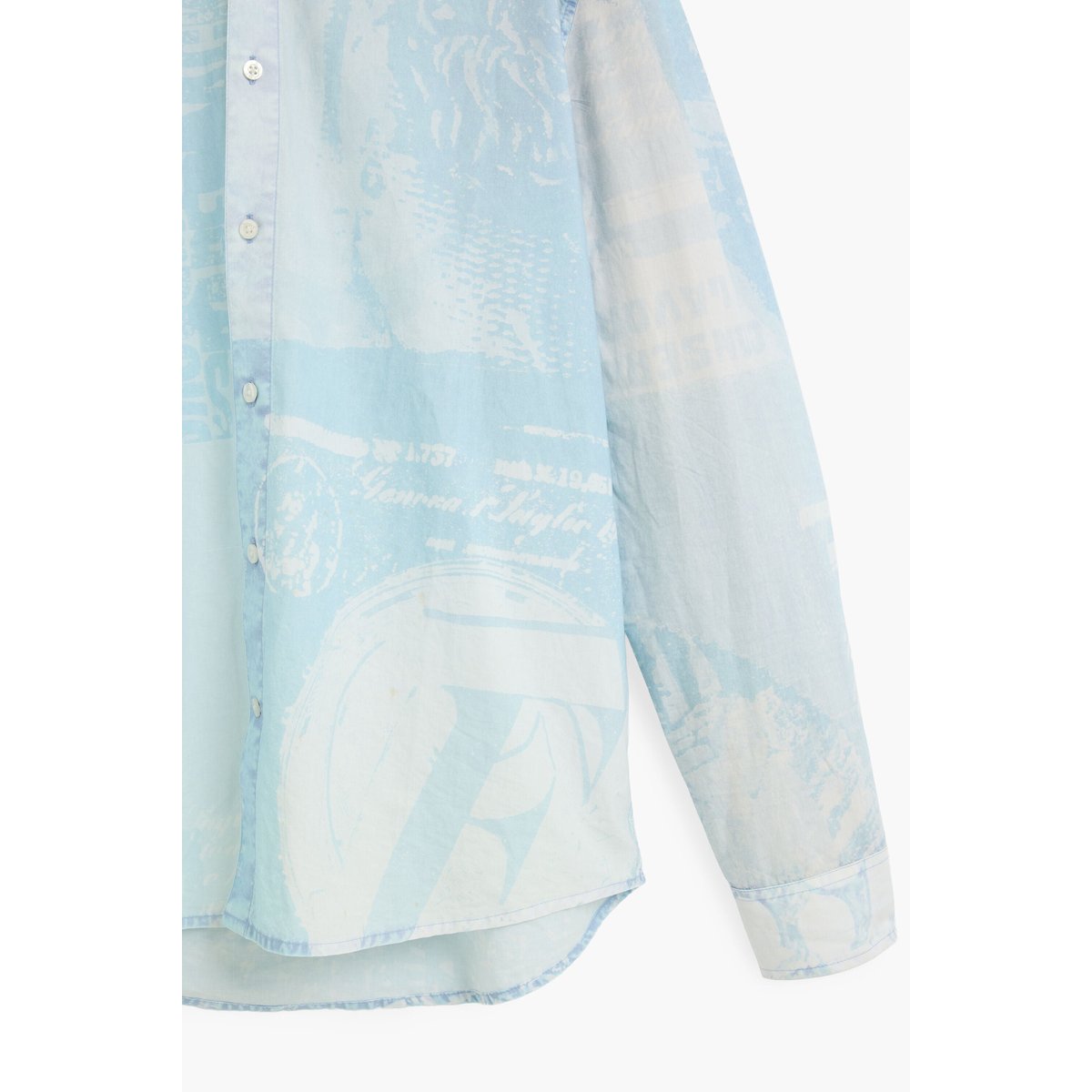chemise à manches longues imprimée bleu, DESIGUAL