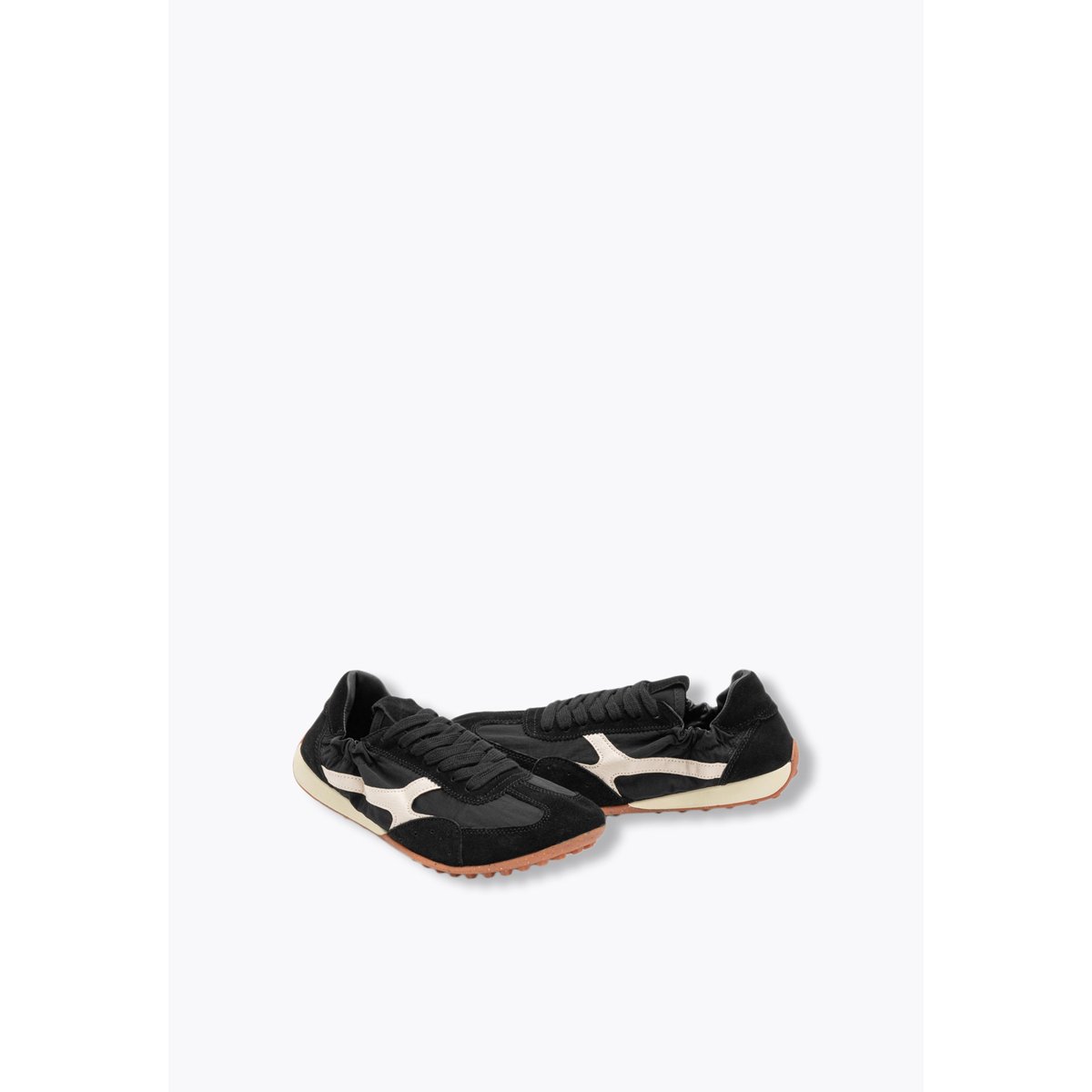 Baskets en cuir et toile noir, PROMOD