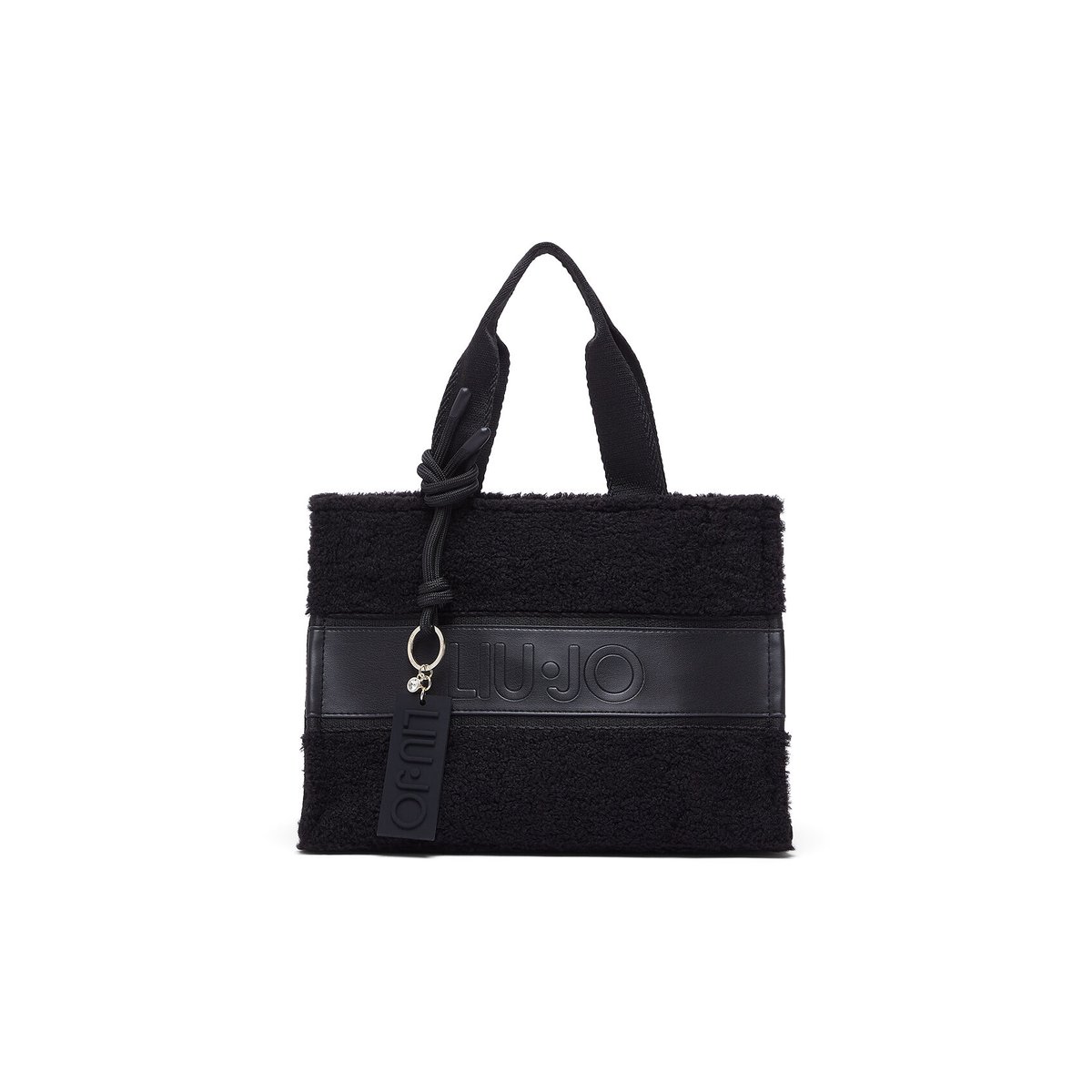 Petit sac fourre-tout en teddy noir, LIU JO