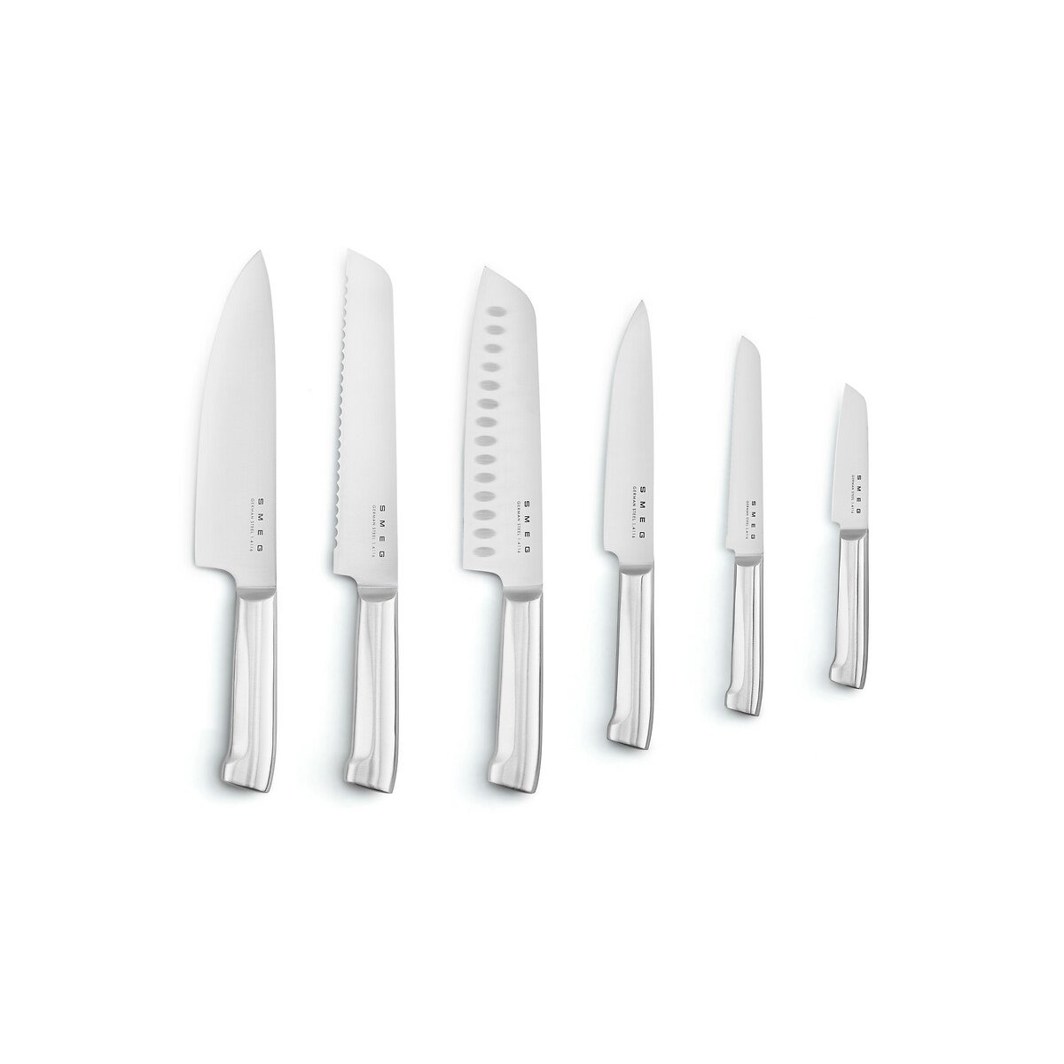 Bloc de 6 couteaux multi-usages noir, SMEG