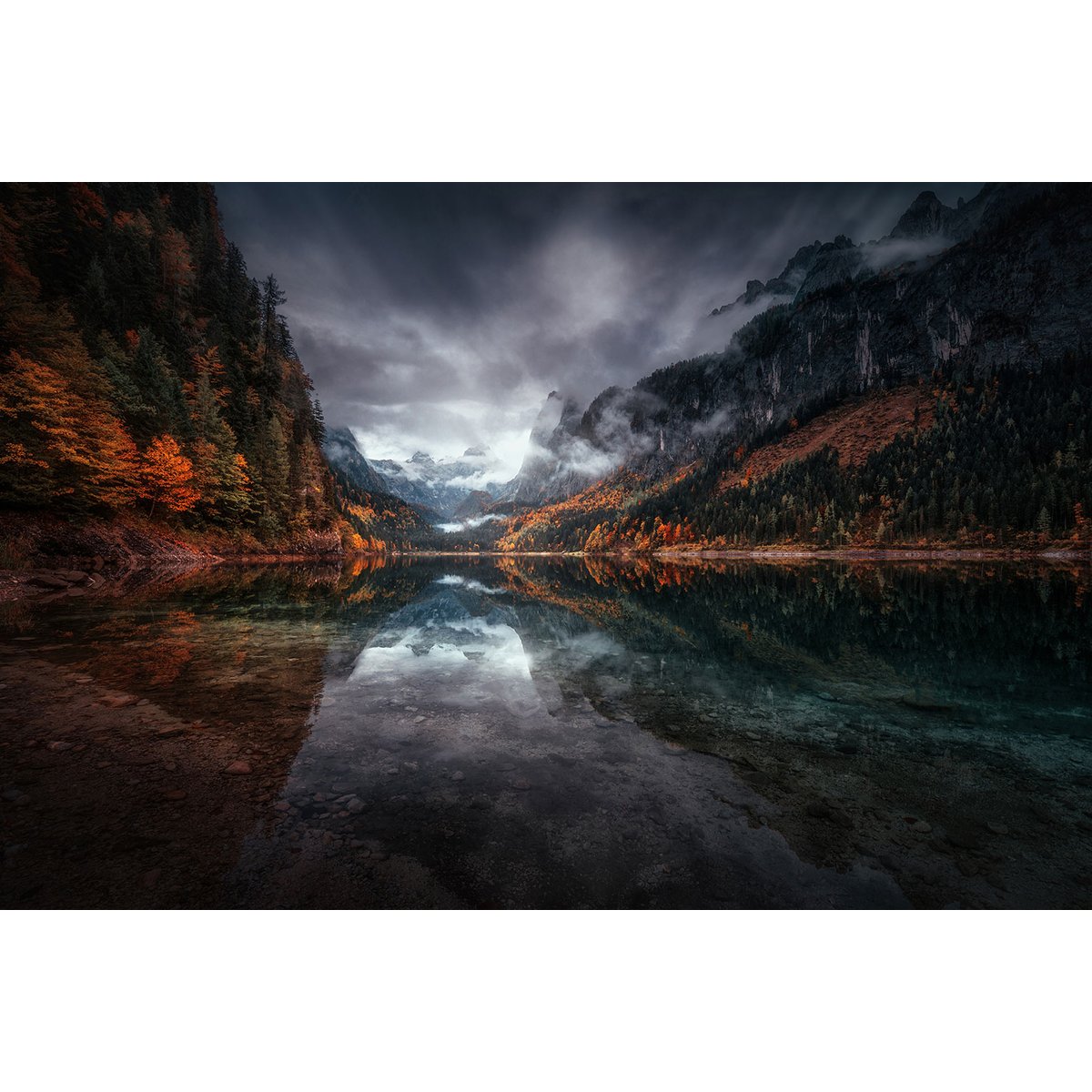 Tableau lacs en Autriche tableau alu dibond, HEXOA