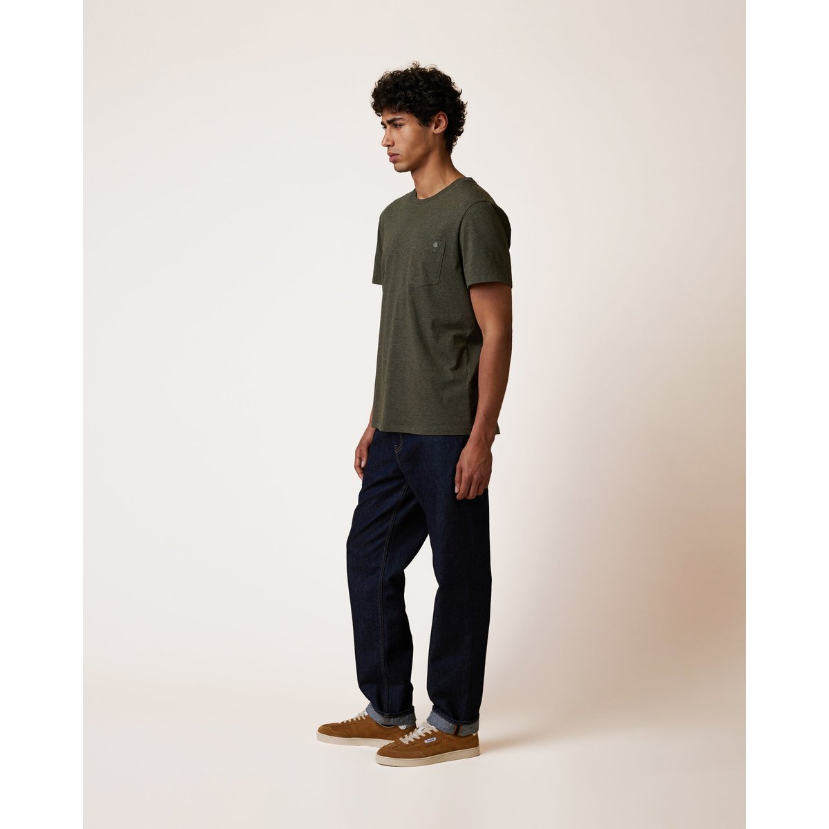T-shirt en maille vert foncé, FAGUO