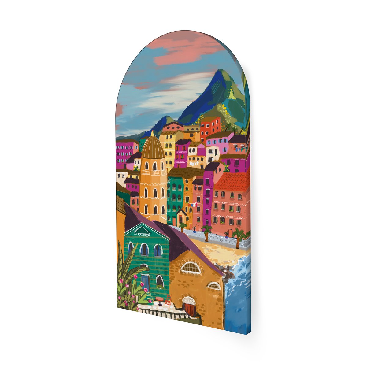 Toile Arche Village Isola Bella multicolore, ART FOR THE HOME