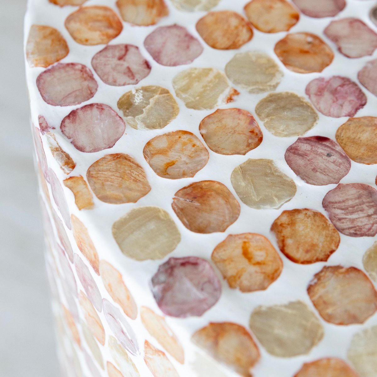 Meuble d'appoint en coquille de Capiz, SOLNA rose, NOW'S HOME