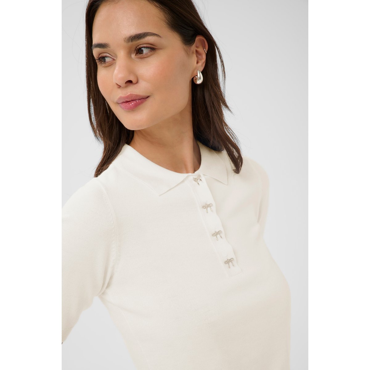 Pullover tricoté blanc, KAFFE