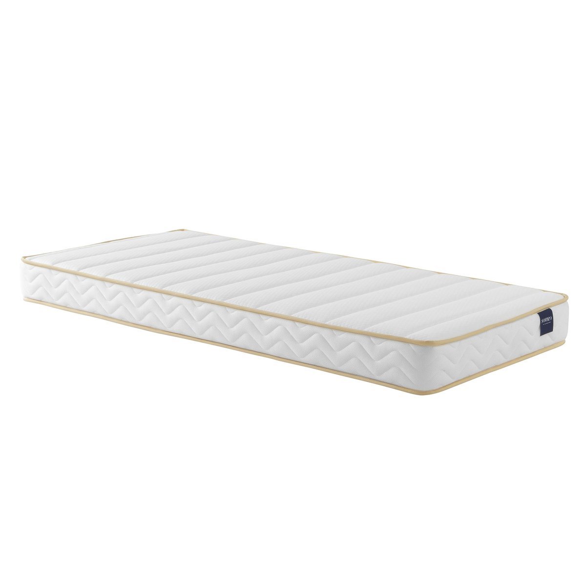 Ensemble matelas mousse, sommier et pieds Aurore 300 blanc, SOMEO