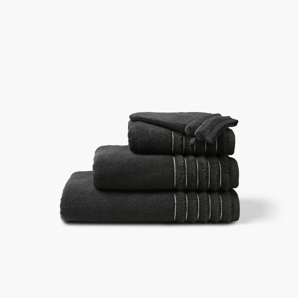 Gant de toilette IKEBANA graphite, CARRE BLANC
