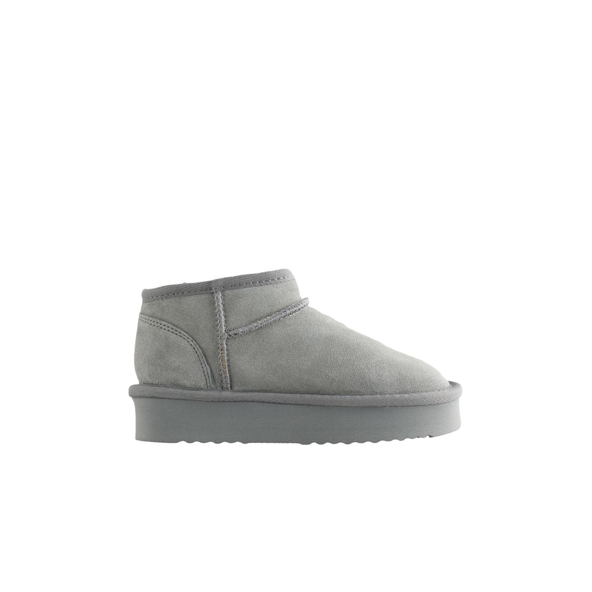 Bottes plates en daim imperméable fourrées gris, NEXT