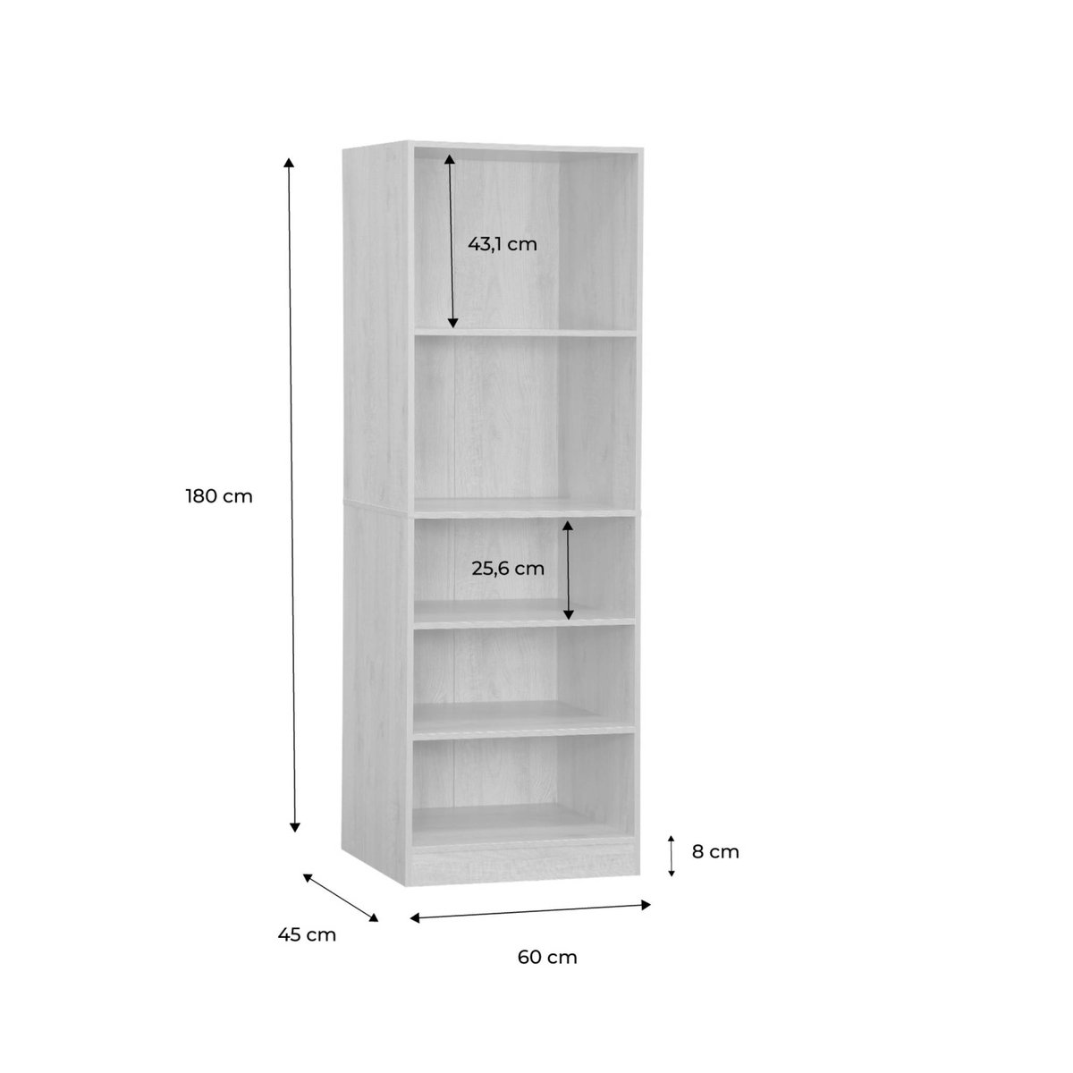 Module dressing décor bois 5 étagères MODULO naturel, SWEEEK