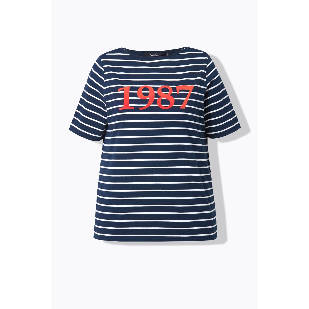 T-shirt rayé, flocage 1987 marine, ULLA POPKEN
