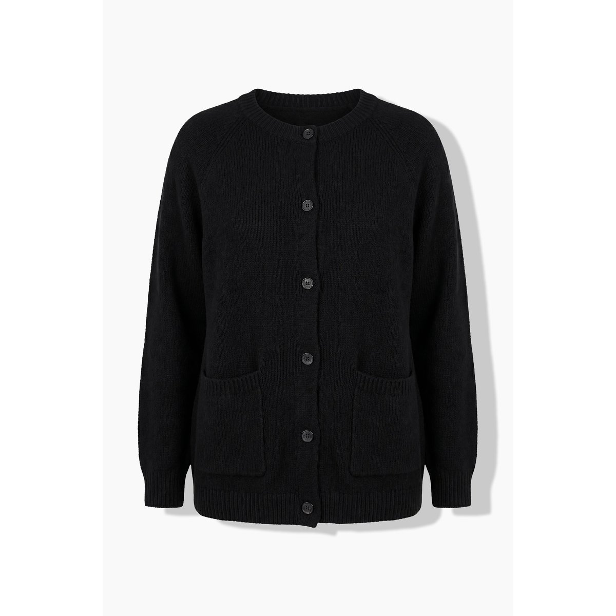Cardigan chiné, encolure ronde noir, ULLA POPKEN