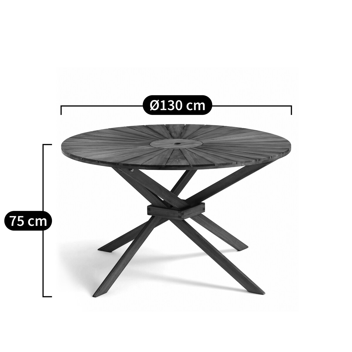 Round Garden Table in Acacia, Jakta natural, AM.PM