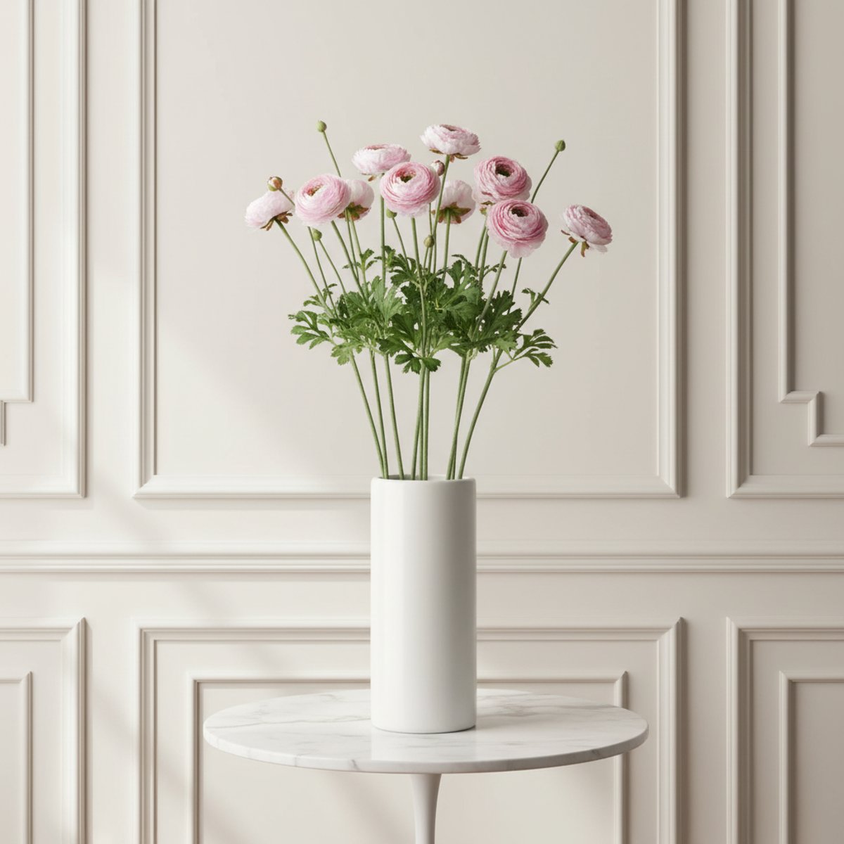 Tige de renoncule avec bourgeon artificielle H56 rose, SIA DECO