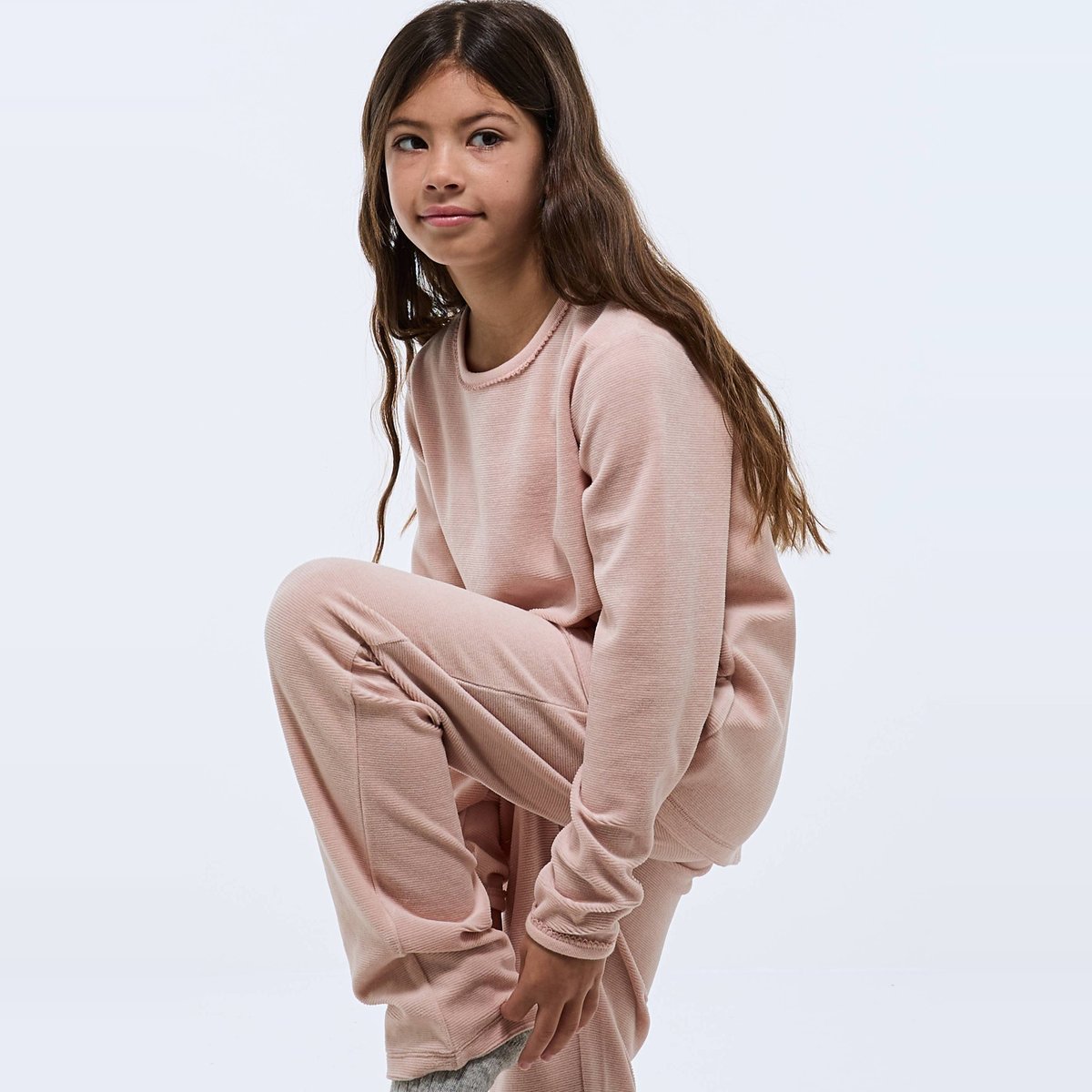 Pyjama velours côtelé manches longues uni contient du coton bisque, MONOPRIX