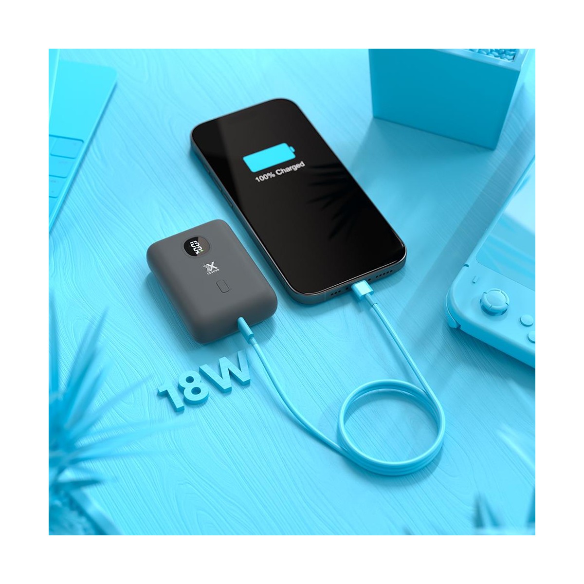 Batterie externe USB-C 18W 10 000 mAh MINI10 couleur unique, LIVOO