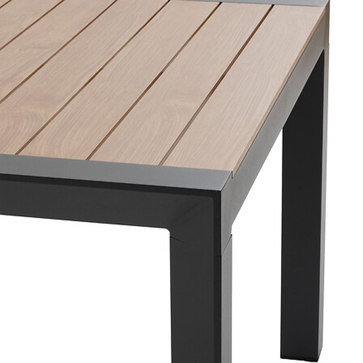 Table de jardin 8 places en aluminium effet bois ÉVASION miel, HESPERIDE