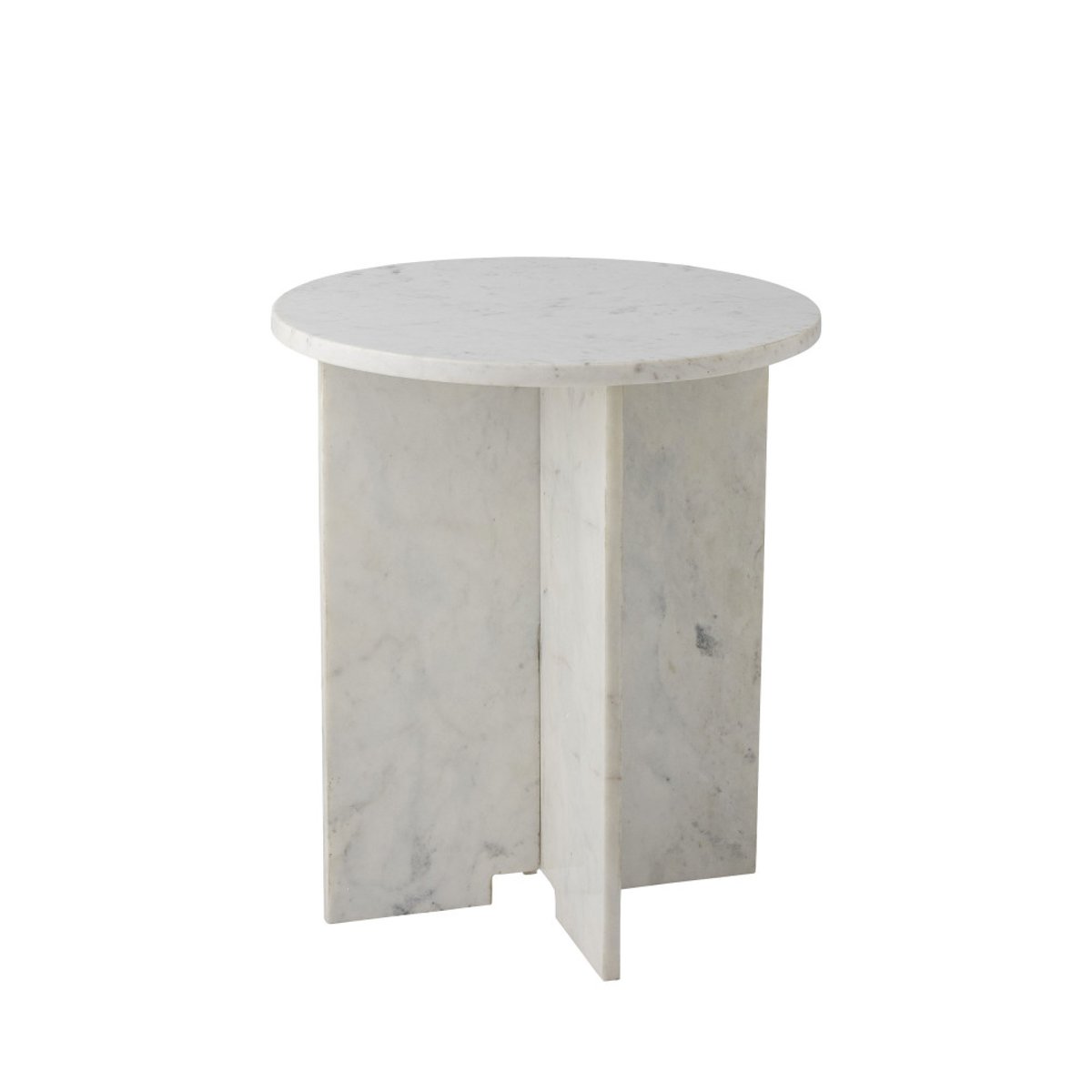 Table d'appoint ronde en marbre ø46cm blanc - JASMIA blanc, BLOOMINGVILLE