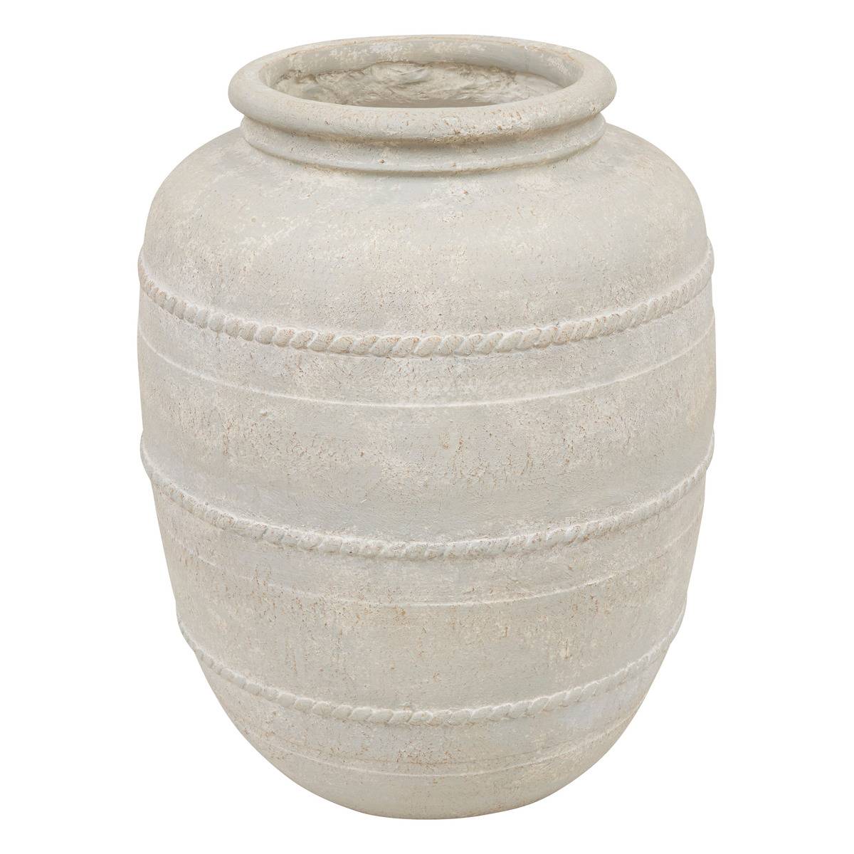 Vase jarre grande taille en oxyde de magnésium ROMIA blanc, ATMOSPHERA