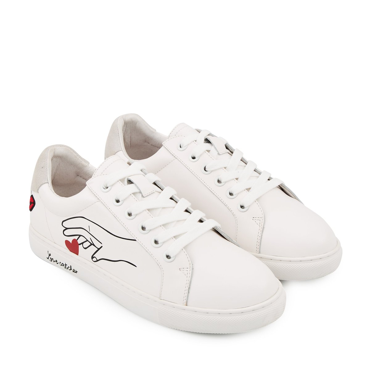 Baskets En Cuir Simone Artdesmaux Love Catcher blanc, BONS BAISERS