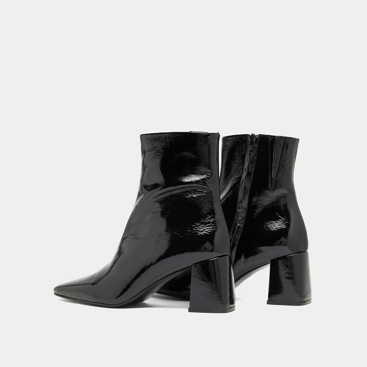 Bottines en cuir vernis, Dalibar noir uni, JONAK