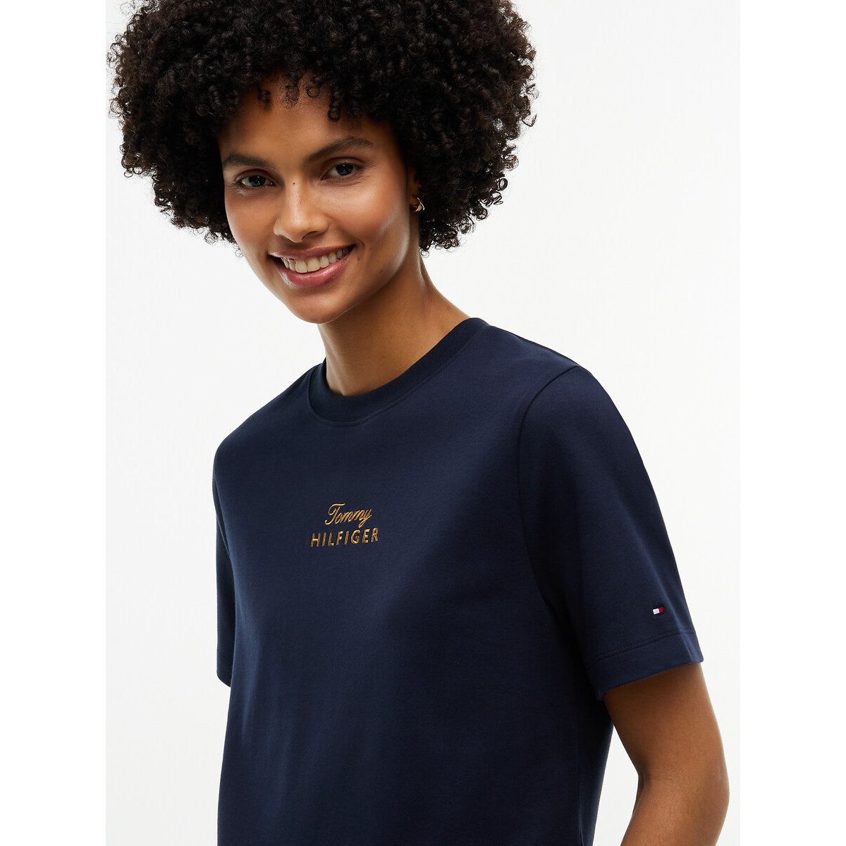 Embroidered Logo Short Sleeve Crew Neck T-Shirt navy, TOMMY HILFIGER