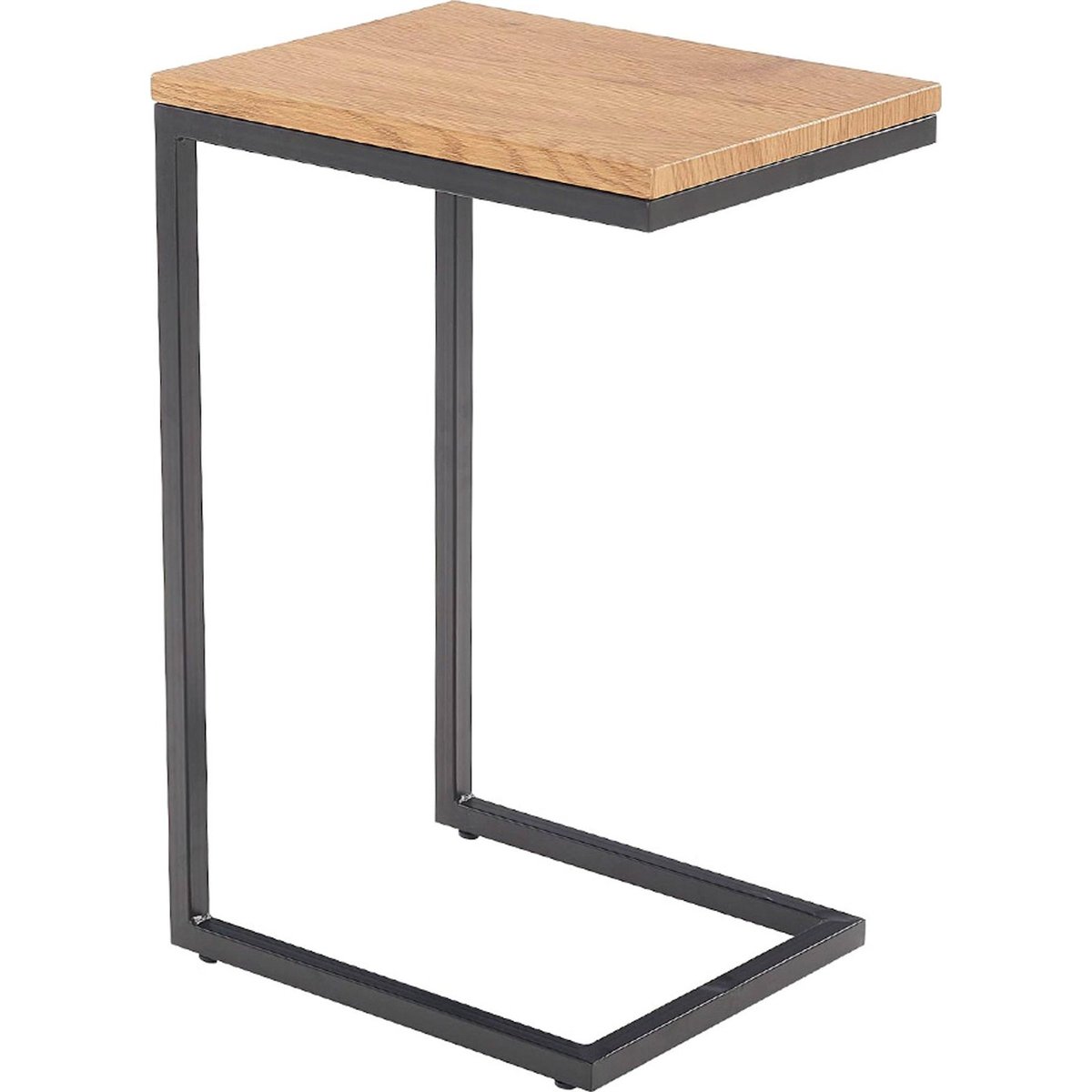 Table d'appoint métal collection EMIFGAL chêne doré et noir, RECOLLECTION
