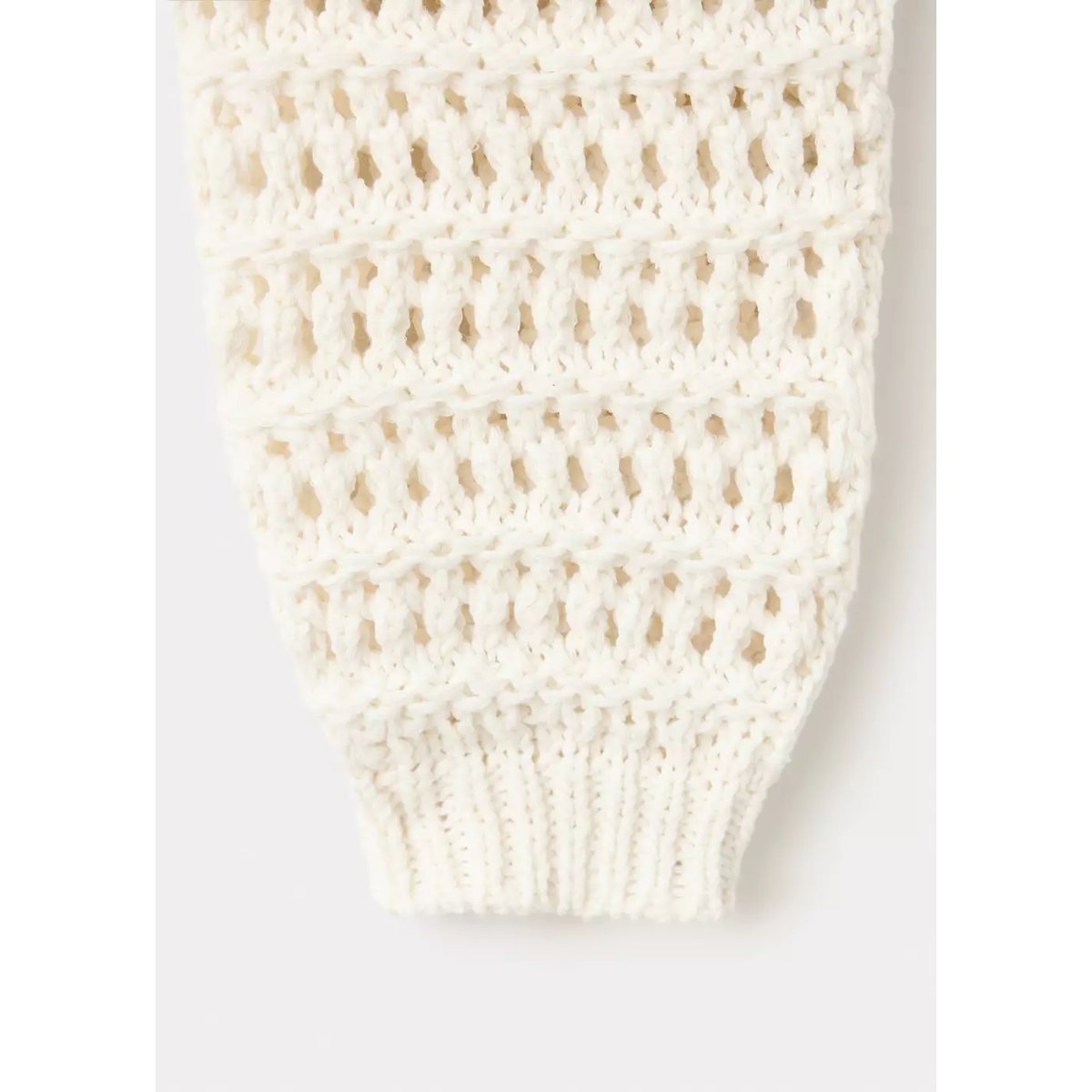Pull crochet manches longues blanc cassé, MANGO TEEN